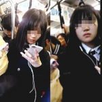 【盗撮動画】生理中のＪＫに触る度胸は無くてもチンコは出せる痴漢も兼ねたド変態な撮り師♪