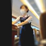 【盗撮動画】車内販売のお姉さんの黒パンスト越しの純白パンティを撮った完全アウトな迷惑客♪