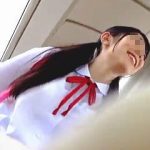 【盗撮動画】赤いリュックに白のハイソを穿いたツインテールＪＫのパンチラは殺傷能力がヤバい♪